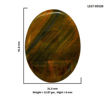 Blue Tiger Eye 31.5x41.6x6 mm Oval Shape Polished Gemstone LS17-05526