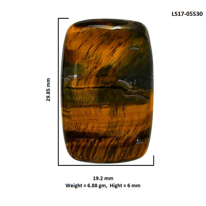 Blue Tiger Eye 19.2x29.85x6 mm Baguette Shape Polished Gemstone LS17-05530