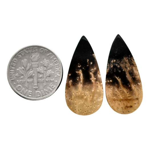 Root Plume Agate Pair 12x25.7x4.5 mm Pear Shape Polished Gemstone LS18-04599