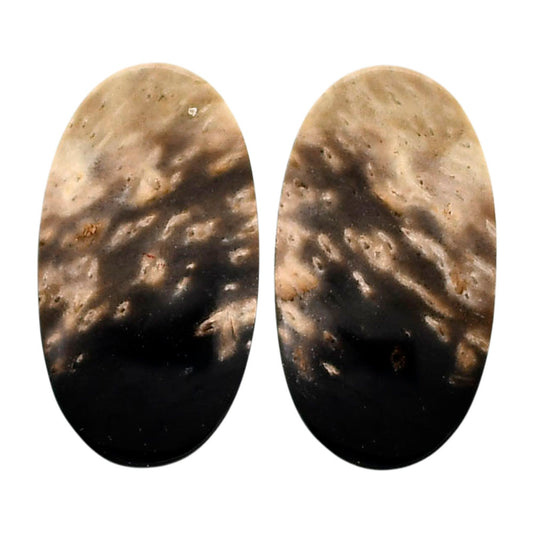 Root Plume Agate Pair 14x25.35x4.5 mm Oval Shape Polished Gemstone LS18-04606
