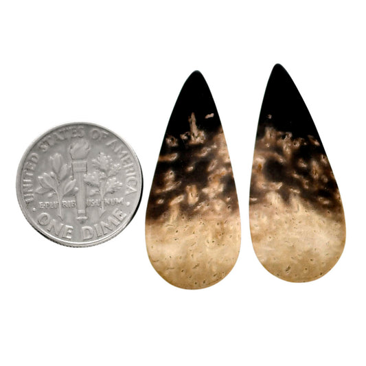 Root Plume Agate Pair 13.5x31x4 mm Pear Shape Polished Gemstone LS18-04612