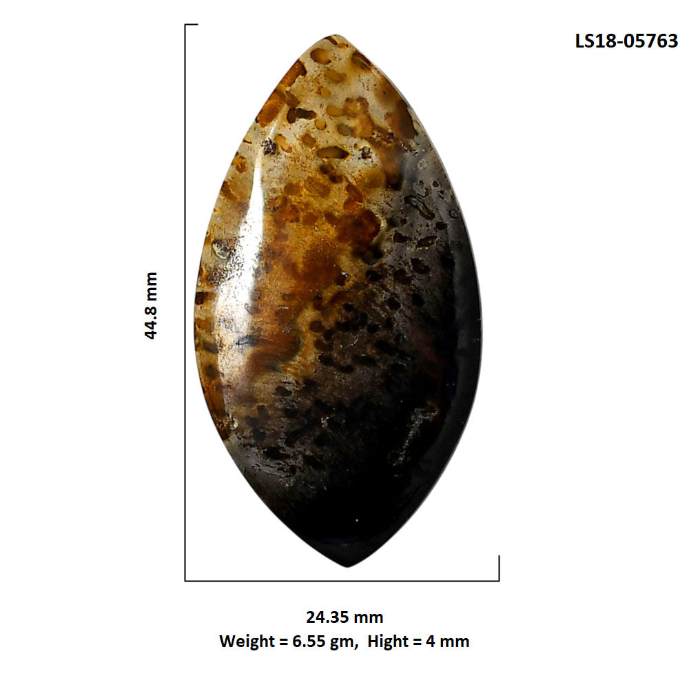 Root Plume Agate 24.35x44.8x4 mm Marquise Shape Polished Gemstone LS18-05763