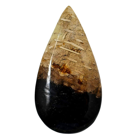 Root Plume Agate 22.65x43.2x5 mm Pear Shape Polished Gemstone LS18-05767