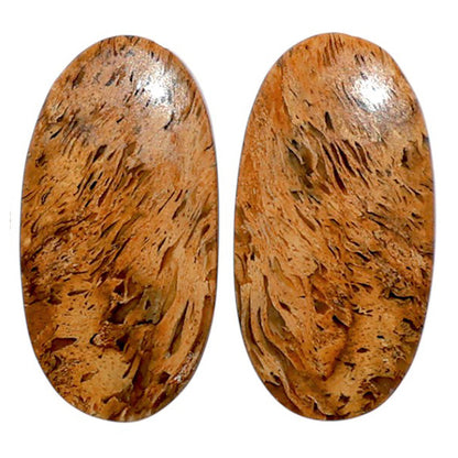 Root Plume Agate Pair 12.9x24.9x4.5 mm Oval Shape Polished Gemstone LS18-07836