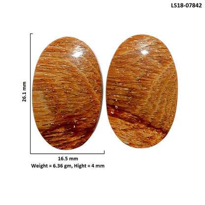 Root Plume Agate Pair 16.5x26.1x4 mm Oval Shape Polished Gemstone LS18-07842