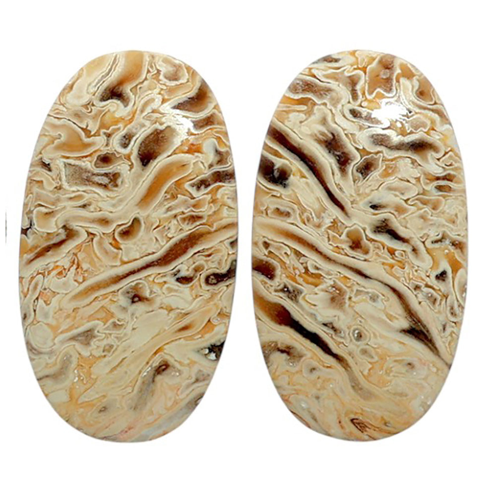 Root Plume Agate Pair 14.6x26.35x4.8 mm Oval Shape Polished Gemstone LS18-07844