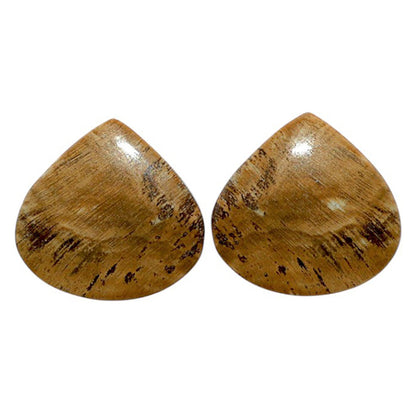 Root Plume Agate Pair 19x19.8x4.3 mm Heart Shape Polished Gemstone LS18-07861