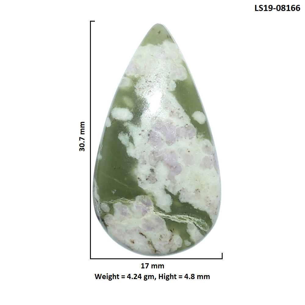 Peace Jade 17x30.7x4.8 mm Pear Shape Polished Gemstone LS19-08166