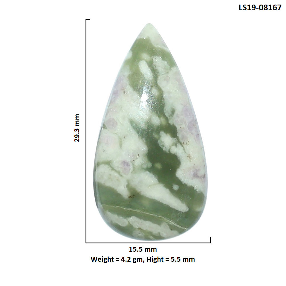 Peace Jade 15.5x29.3x5.5 mm Pear Shape Polished Gemstone LS19-08167