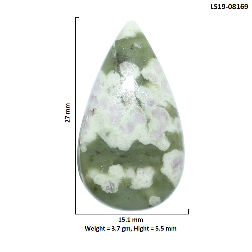 Peace Jade 15.1x27x5.5 mm Pear Shape Polished Gemstone LS19-08169