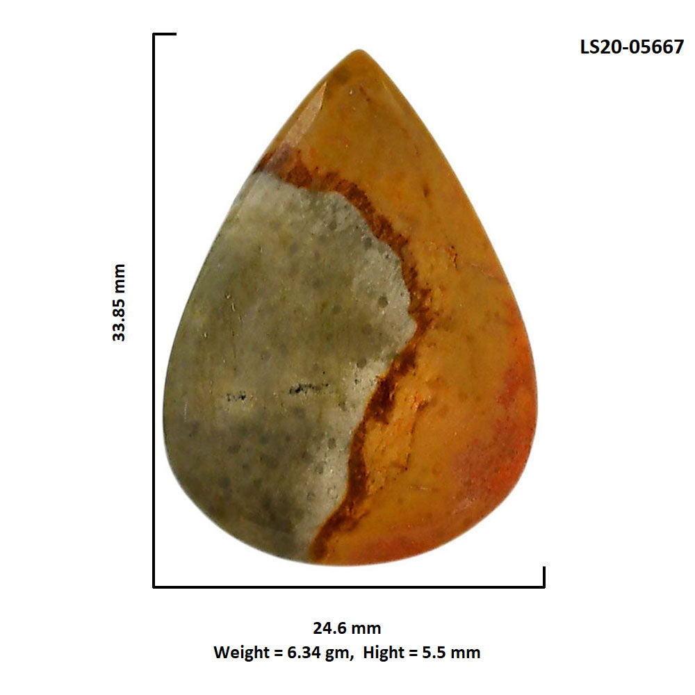 Polygram Jasper 24.6x33.85x5.5 mm Pear Shape Polished Gemstone LS20-05667