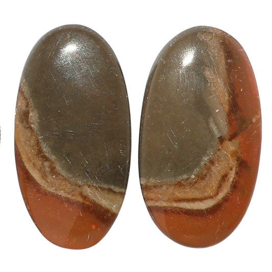 Polygram Jasper Pair 14.2x26.7x4.3 mm Oval Shape Polished Gemstone LS20-07458