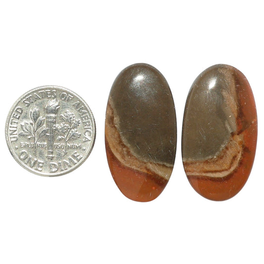 Polygram Jasper Pair 14.2x26.7x4.3 mm Oval Shape Polished Gemstone LS20-07458