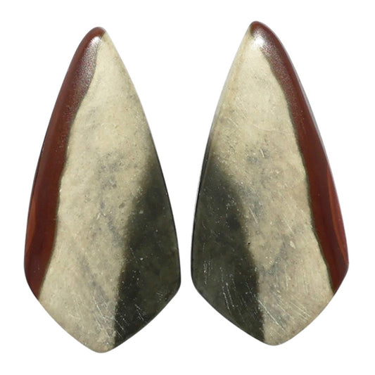 Polygram Jasper Pair 14x28.9x3.5 mm Fancy Shape Polished Gemstone LS20-07459