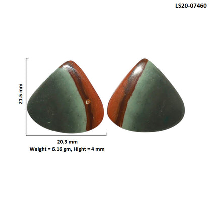 Polygram Jasper Pair 20.3x21.5x4 mm Heart Shape Polished Gemstone LS20-07460