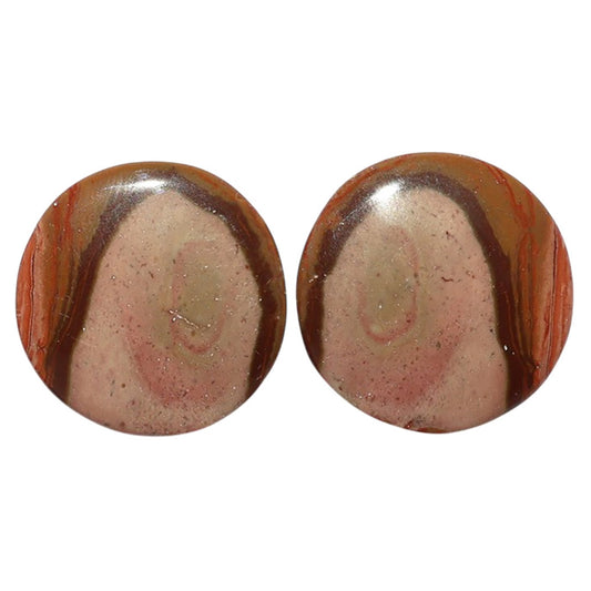 Polygram Jasper Pair 21.8x21.8x3.7 mm Round Shape Polished Gemstone LS20-07465