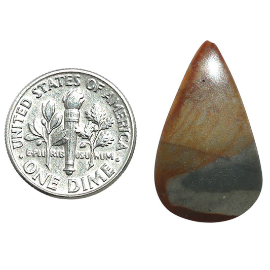 Polygram Jasper 14.5x24.7x3 mm Pear Shape Polished Gemstone LS20-08052