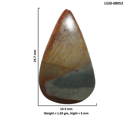 Polygram Jasper 14.5x24.7x3 mm Pear Shape Polished Gemstone LS20-08052