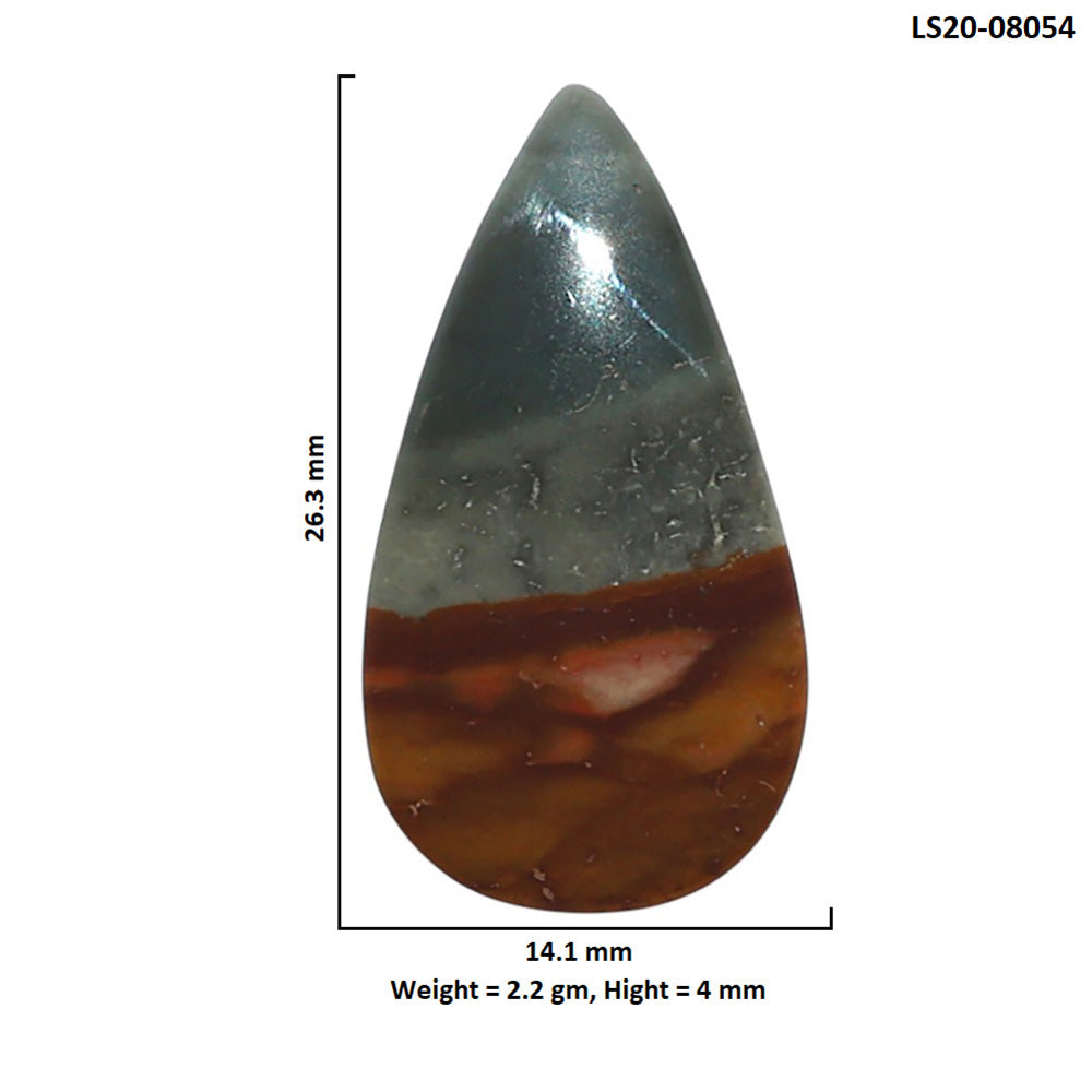 Polygram Jasper 14.1x26.3x4 mm Pear Shape Polished Gemstone LS20-08054