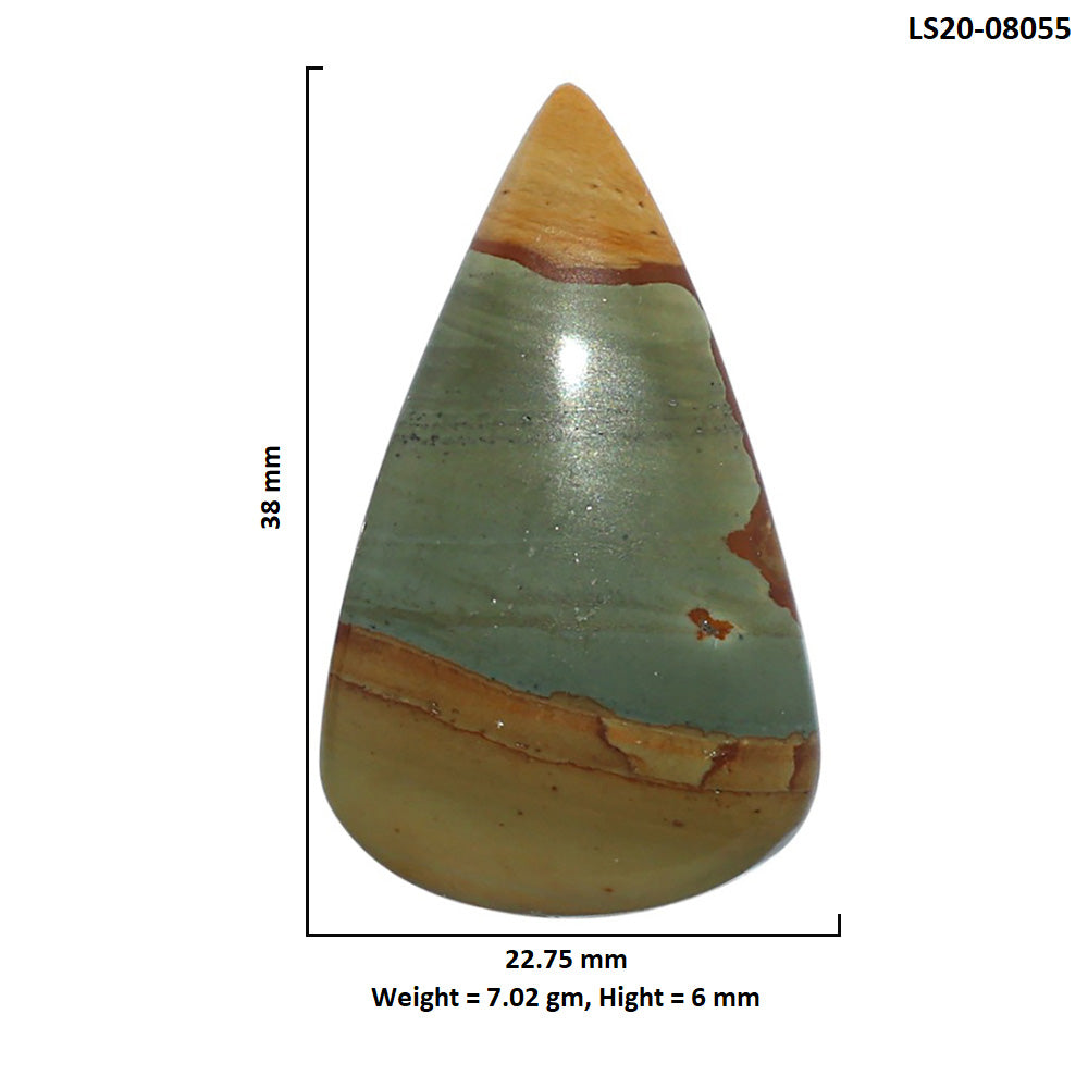 Polygram Jasper 22.75x38x6 mm Pear Shape Polished Gemstone LS20-08055