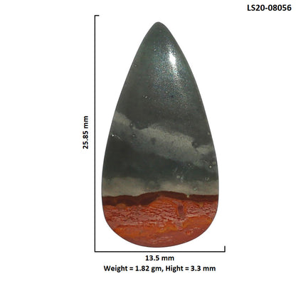 Polygram Jasper 13.5x25.85x3.3 mm Pear Shape Polished Gemstone LS20-08056