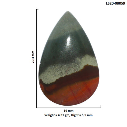 Polygram Jasper 19x29.4x5.5 mm Pear Shape Polished Gemstone LS20-08059
