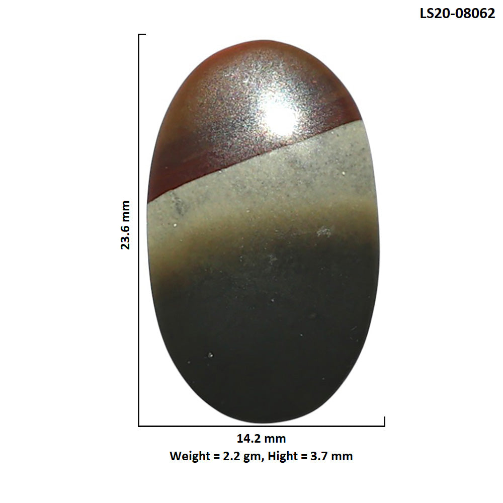 Polygram Jasper 14.2x23.6x3.7 mm Oval Shape Polished Gemstone LS20-08062