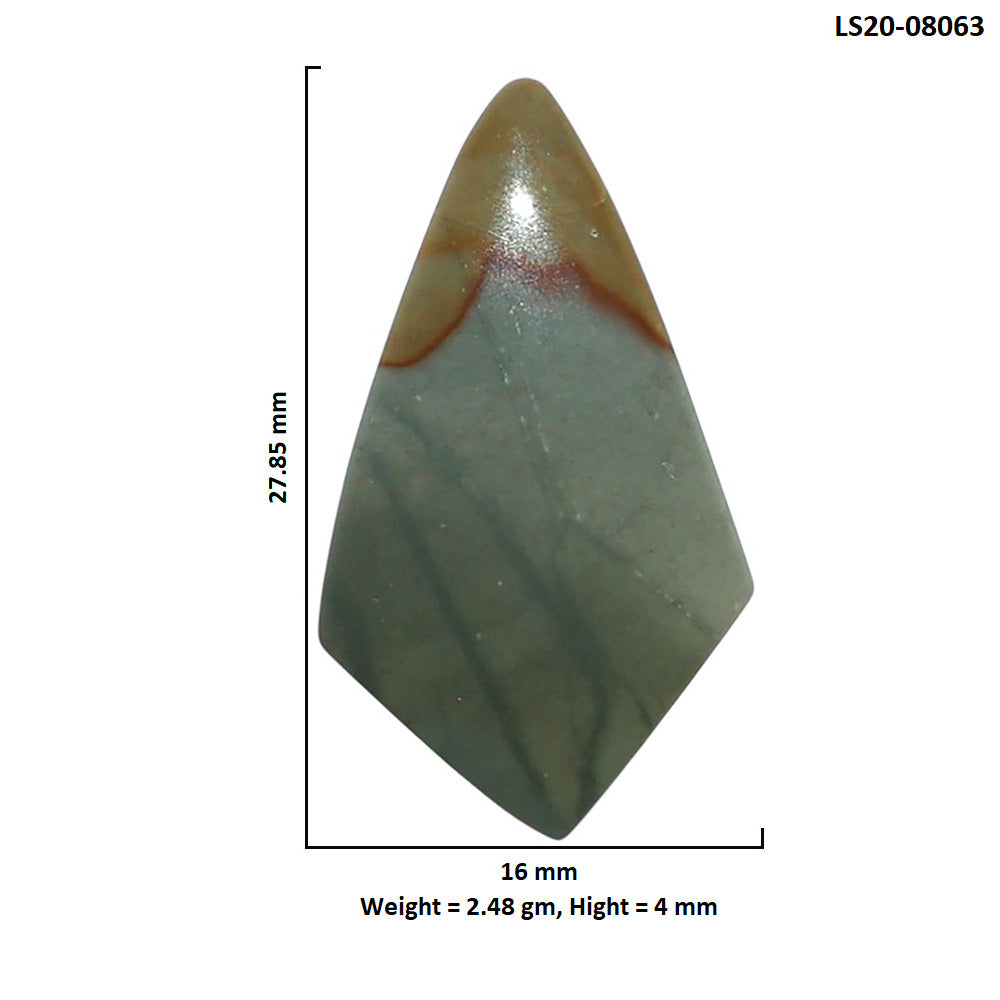 Polygram Jasper 16x27.85x4 mm Fancy Shape Polished Gemstone LS20-08063