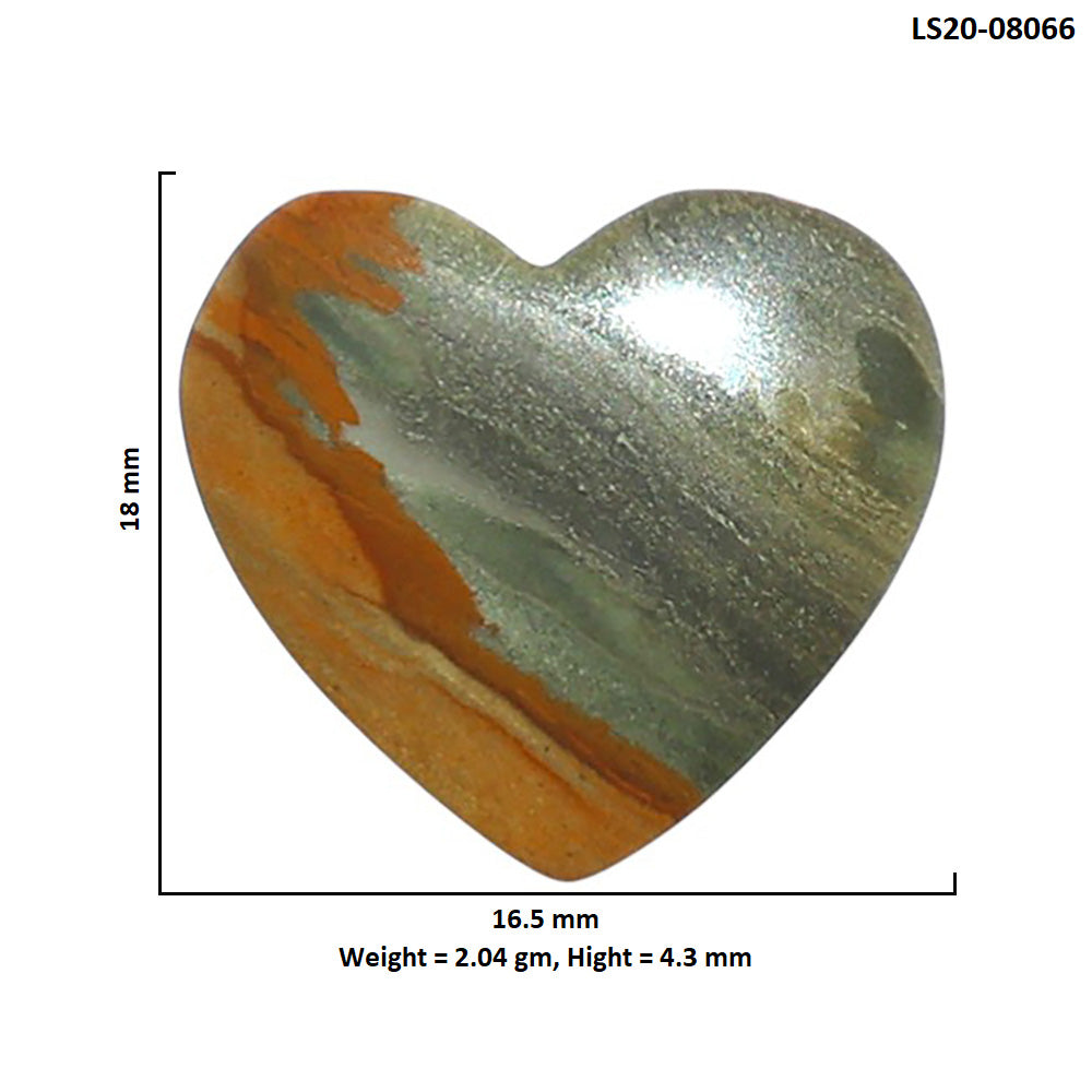 Polygram Jasper 16.5x18x4.3 mm Heart Shape Polished Gemstone LS20-08066