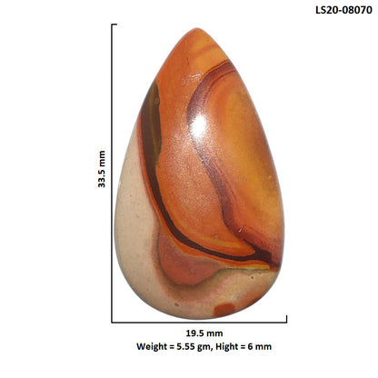 Polygram Jasper 19.5x33.5x6 mm Pear Shape Polished Gemstone LS20-08070