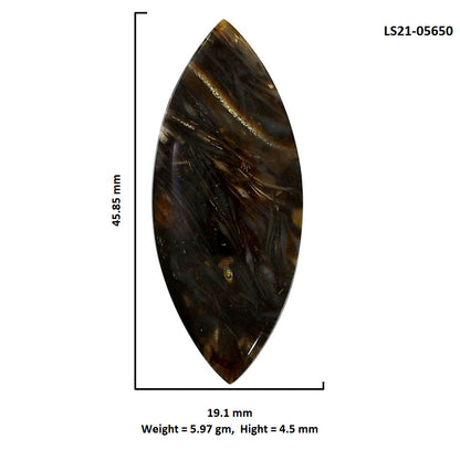 Bat Cave Jasper 19.1x45.85x4.5 mm Marquise Shape Polished Gemstone LS21-05650