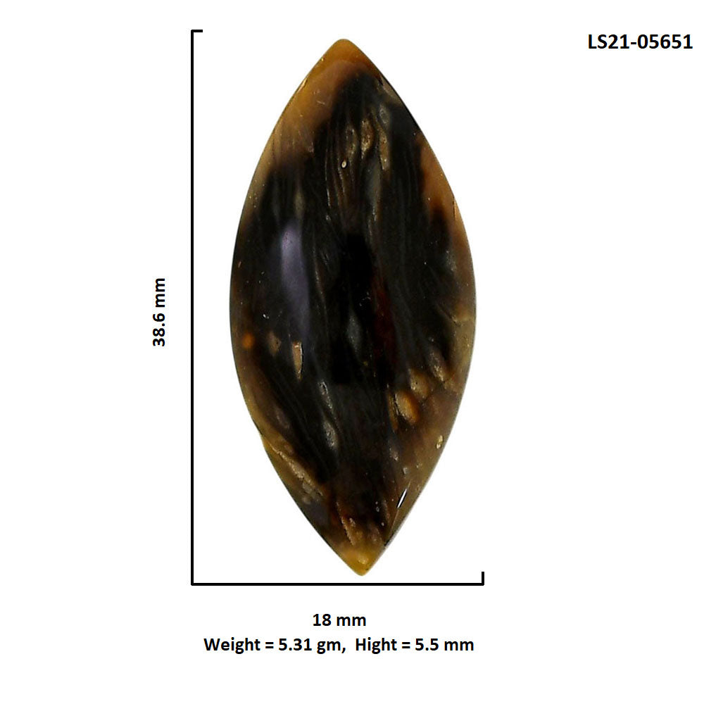 Bat Cave Jasper 18x38.6x5.5 mm Marquise Shape Polished Gemstone LS21-05651