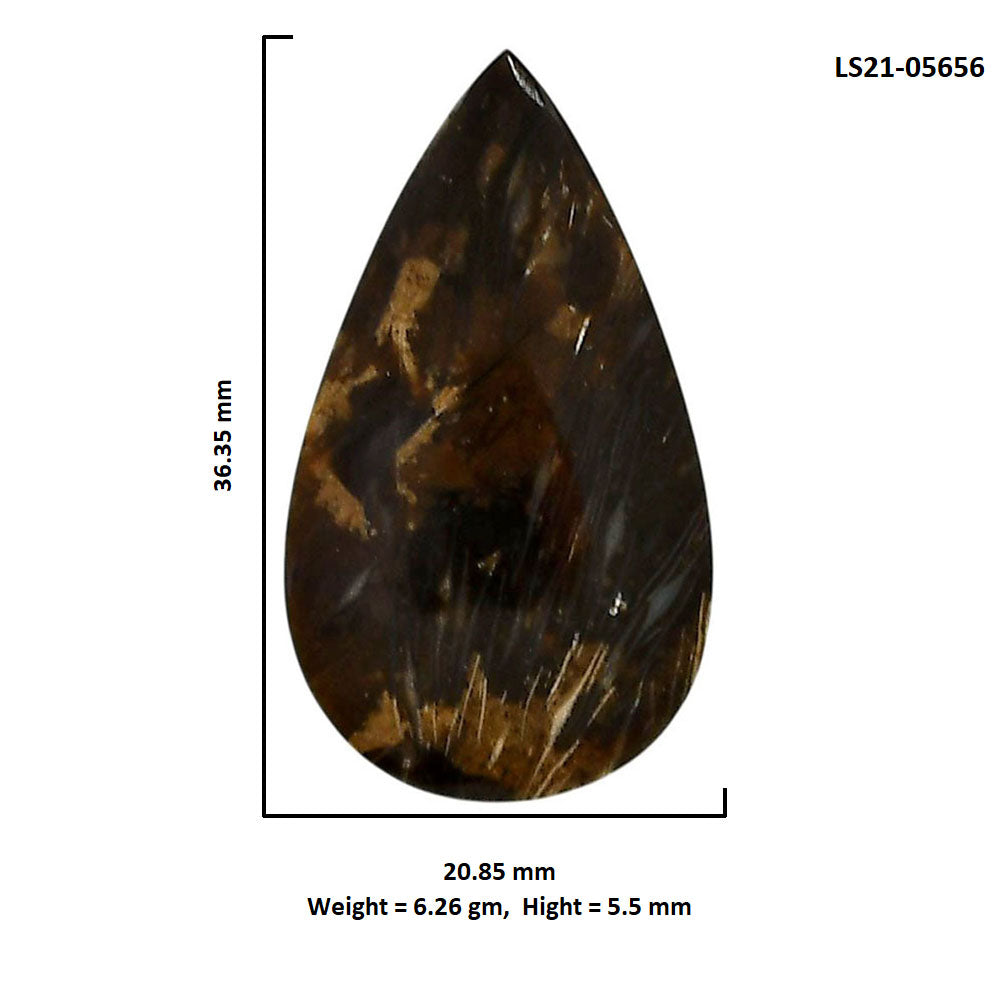 Bat Cave Jasper 20.85x36.35x5.5 mm Pear Shape Polished Gemstone LS21-05656
