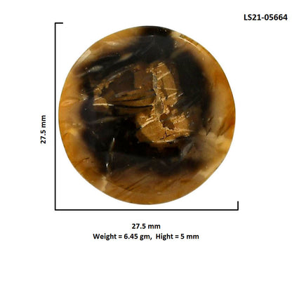 Bat Cave Jasper 27.5x27.5x5 mm Round Shape Polished Gemstone LS21-05664