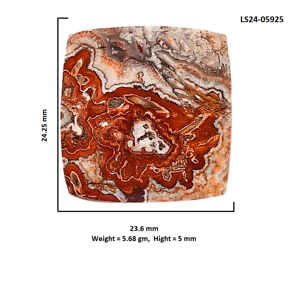 Rosetta Picture Jasper 23.6x24.25x5 mm Baguette Shape Polished Gemstone LS24-05925