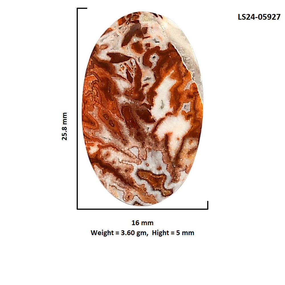 Rosetta Picture Jasper 16x25.8x5 mm Oval Shape Polished Gemstone LS24-05927