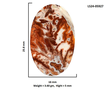 Rosetta Picture Jasper 16x25.8x5 mm Oval Shape Polished Gemstone LS24-05927