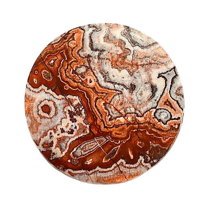 Rosetta Picture Jasper 27.6x27.6x5.5 mm Round Shape Polished Gemstone LS24-05929