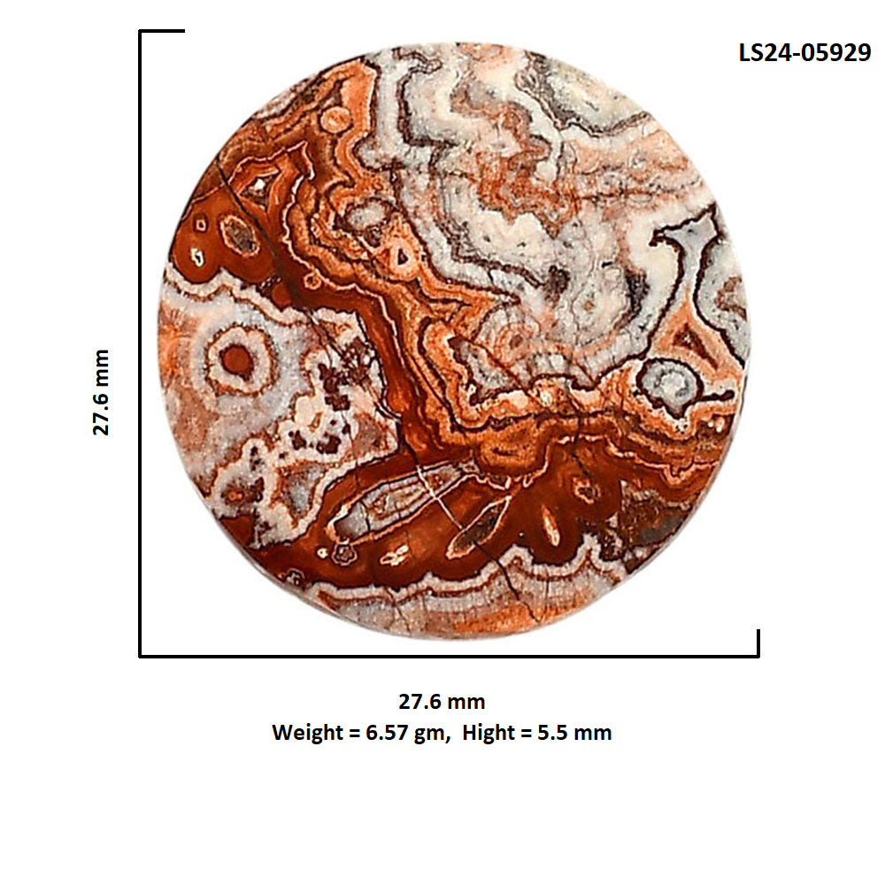 Rosetta Picture Jasper 27.6x27.6x5.5 mm Round Shape Polished Gemstone LS24-05929
