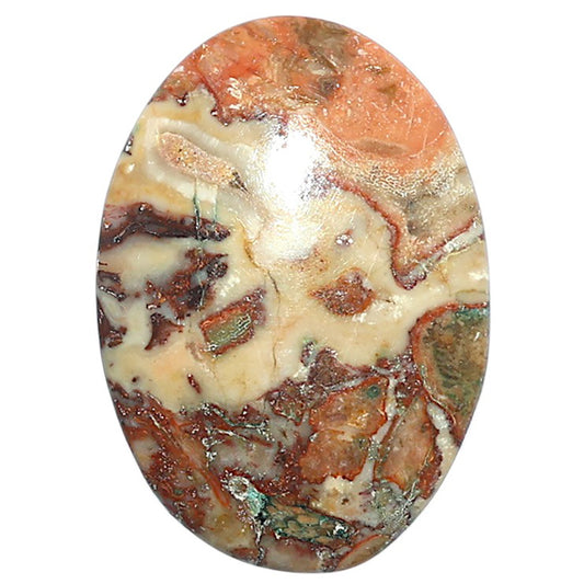 Rosetta Picture Jasper 21.9x30.8x5.4 mm Oval Shape Polished Gemstone LS24-08106