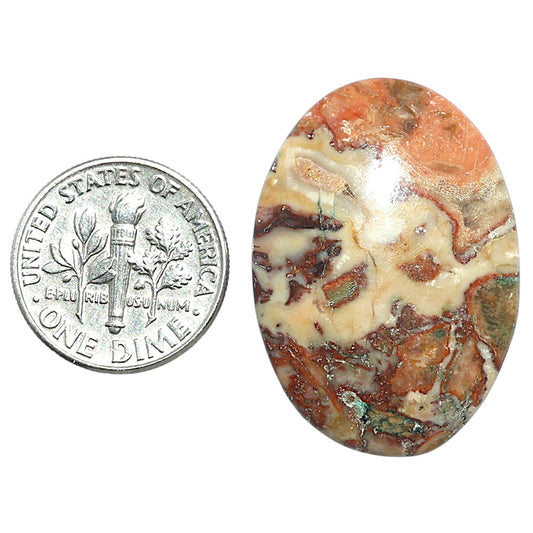 Rosetta Picture Jasper 21.9x30.8x5.4 mm Oval Shape Polished Gemstone LS24-08106