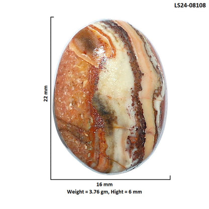 Rosetta Picture Jasper 16x22x6 mm Oval Shape Polished Gemstone LS24-08108