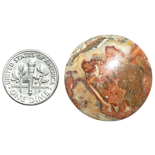 Rosetta Picture Jasper 27.5x27.5x6.5 mm Round Shape Polished Gemstone LS24-08109