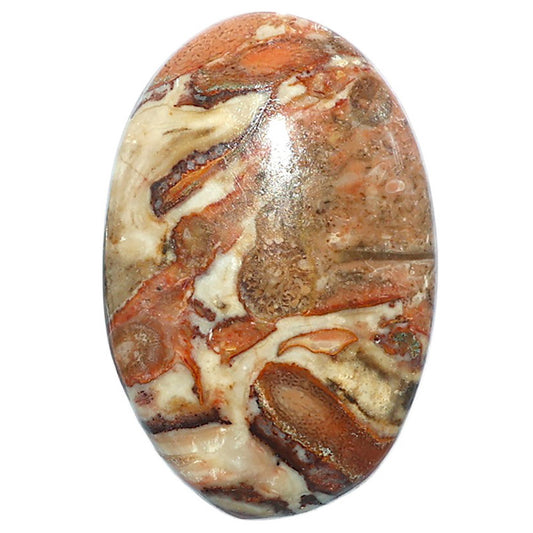 Rosetta Picture Jasper 22.25x33.6x6.5 mm Oval Shape Polished Gemstone LS24-08110