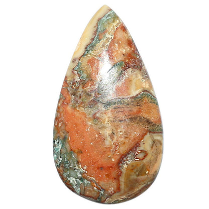 Rosetta Picture Jasper 21.7x38.8x5.5 mm Pear Shape Polished Gemstone LS24-08111