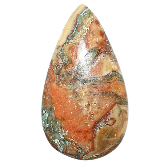 Rosetta Picture Jasper 21.7x38.8x5.5 mm Pear Shape Polished Gemstone LS24-08111