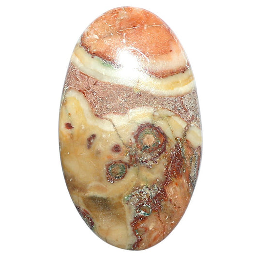 Rosetta Picture Jasper 21.1x35.8x5.5 mm Oval Shape Polished Gemstone LS24-08112