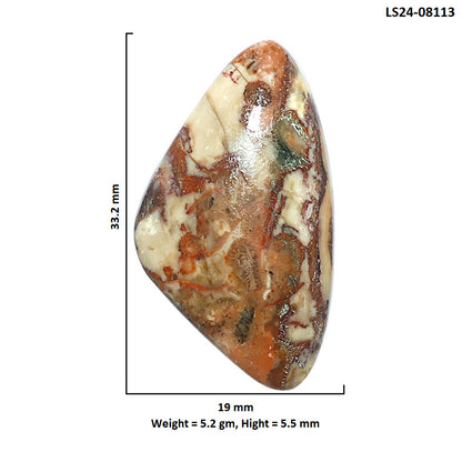 Rosetta Picture Jasper 19x33.2x5.5 mm Fancy Shape Polished Gemstone LS24-08113