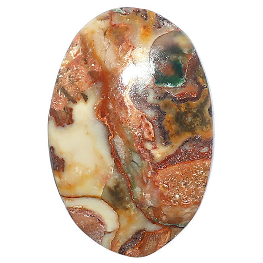 Rosetta Picture Jasper 19.8x29.7x5.5 mm Oval Shape Polished Gemstone LS24-08114