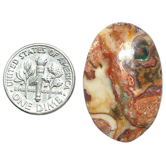 Rosetta Picture Jasper 19.8x29.7x5.5 mm Oval Shape Polished Gemstone LS24-08114